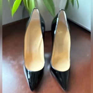 Christian Louboutin Pointed Black Patent Leather Pumps